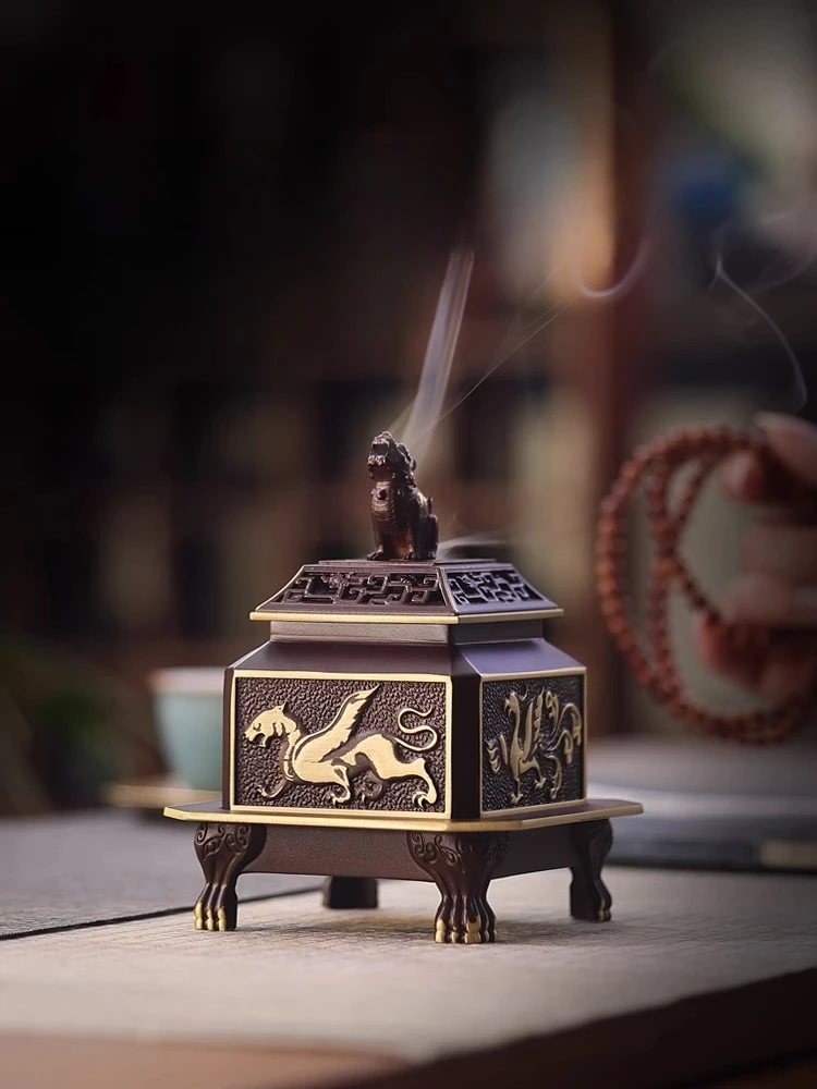 

Pure Copper Incense Burner Household Indoor Incense Burner Coiled Incense Chinese-style Decorative Item