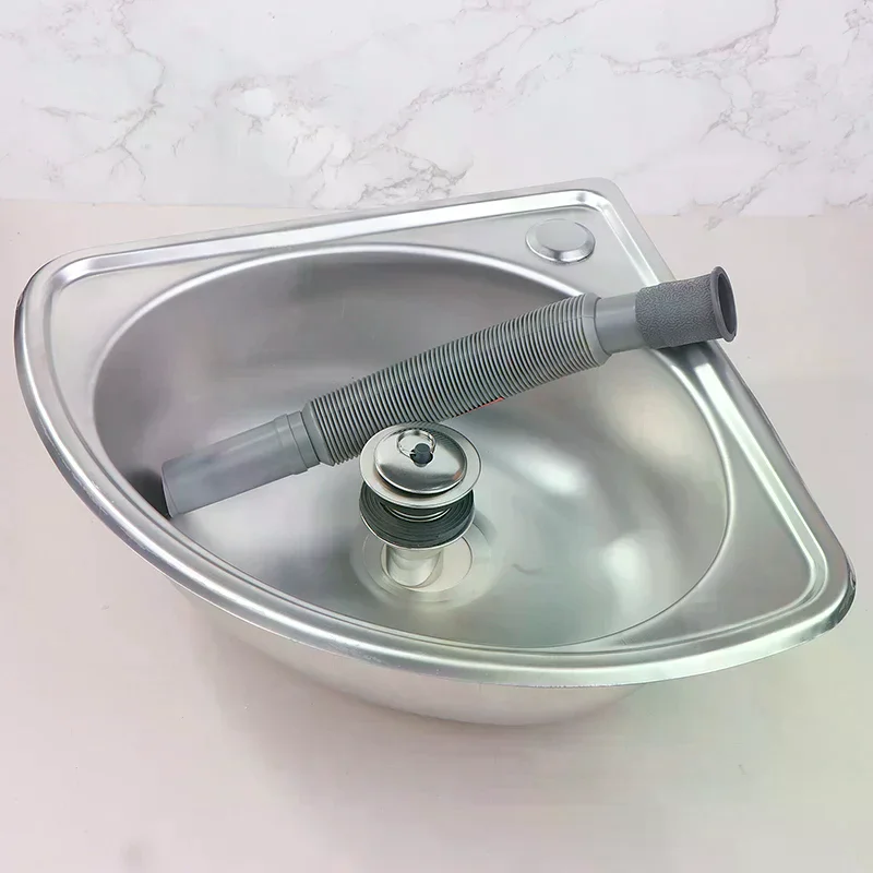 

RV Kitchen Sink Stainless Bathroom Basins Camper Vegetable Corner Motorhome Bar Steel Small Single Bowl Drop Tub