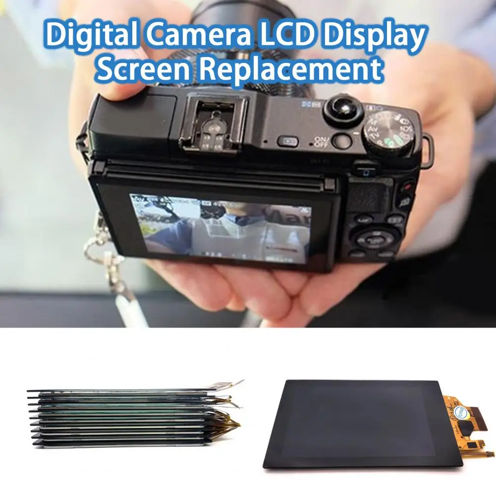 

Camera LCD Display Screen Compact Easy Installation Black Digital Camera LCD Display Screen Replacement