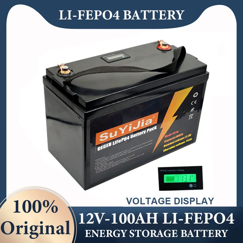 12V lithium iron phosphate battery 12.8V 100AH LiFePO4 battery 4000 station wagon solar wind energy inverter car brand new