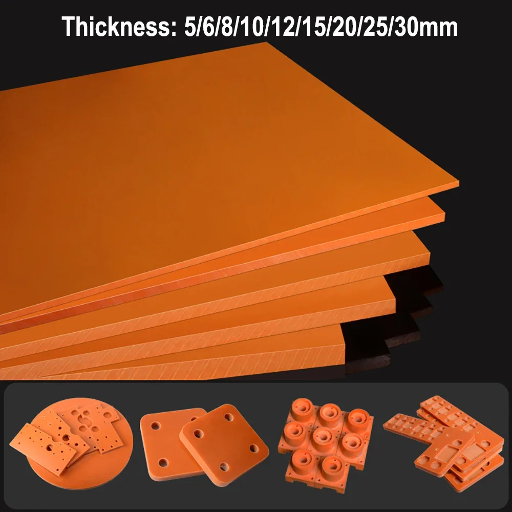 5mm-30mm Orange Red Bakelite Plate Insulation Phenolic Resin Board Bakelite Sheets Insulation and high temperature resistance