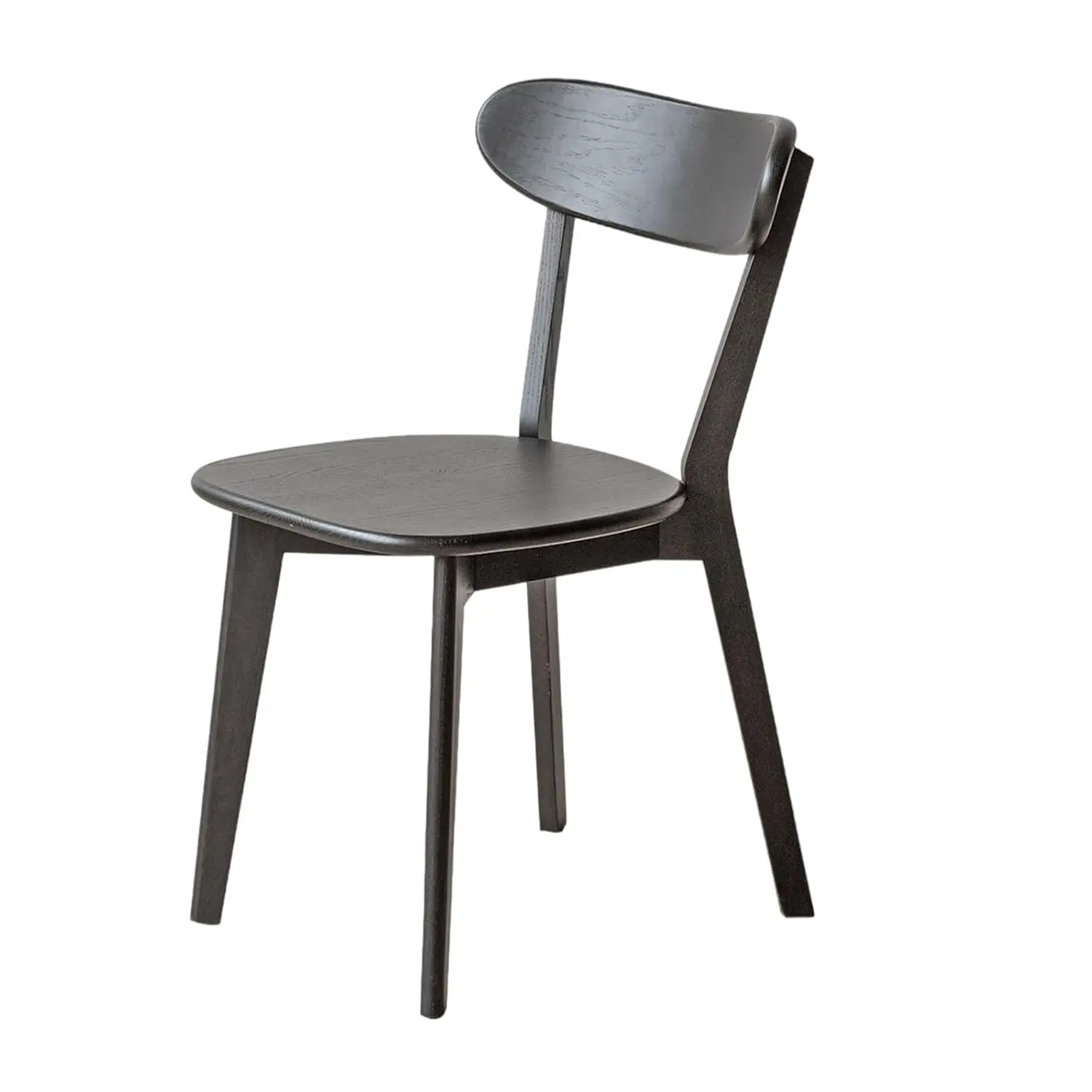 

Обеденный стул из массива дуба, черный кухонный стул, черные современные деревянные обеденные стулья с изогнутой спинкой для ресторана, на заказ