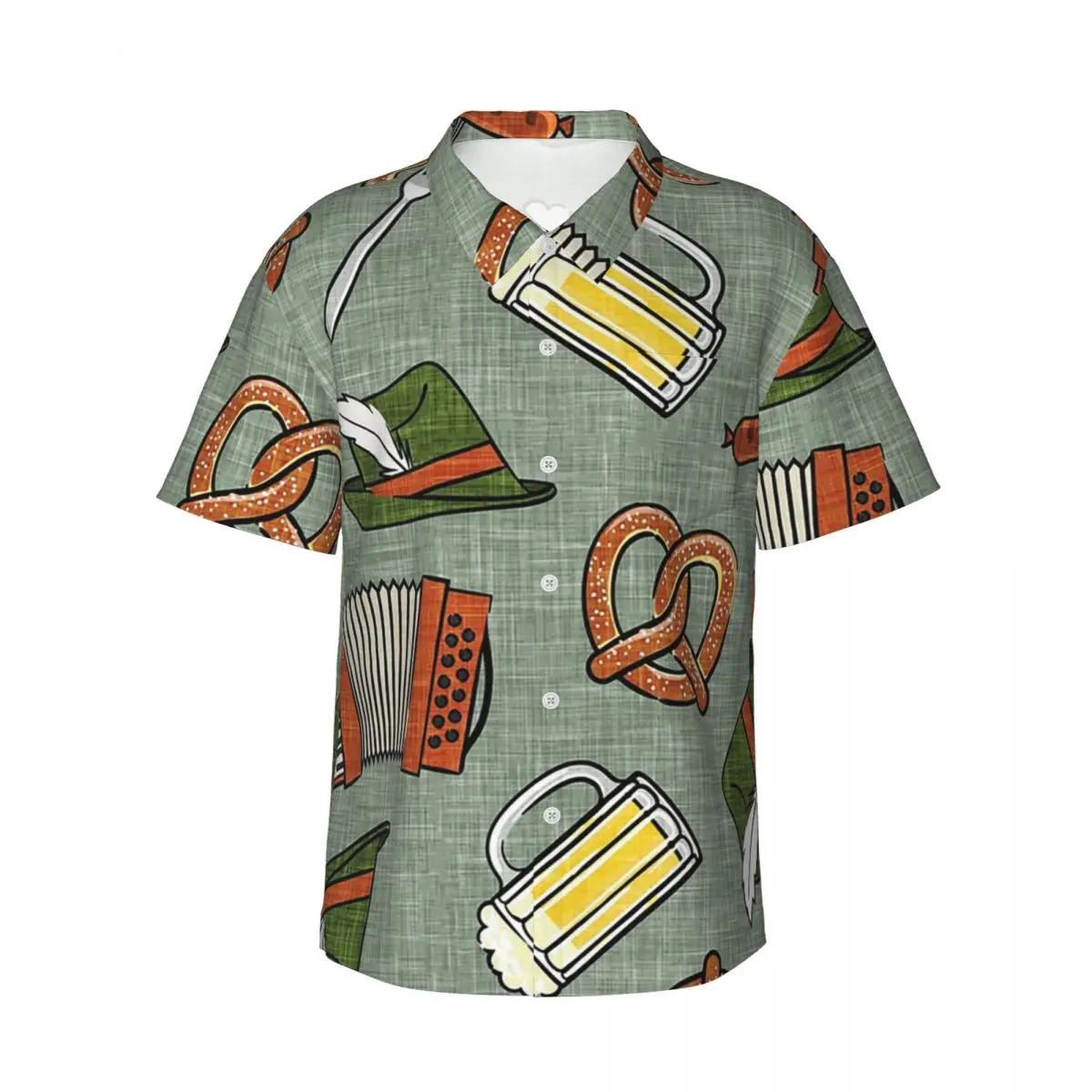 

Oktoberfest - Sage Men's Shirts Hawaiian Short Sleeve Shirt Funny Button Tops for Summer Beach