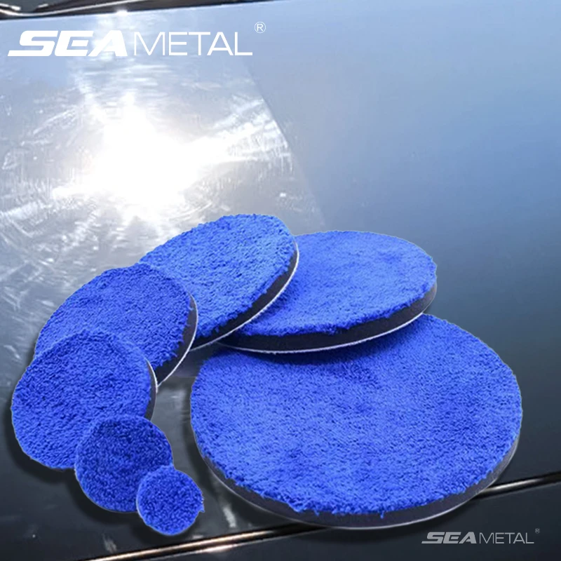 SEAMETAL 4/5/6 Inch Removing Wax Buffer Pads Microfiber Polishing Pad Replaceable Buffing Pads Polisher Car Wash Cleaning Pads