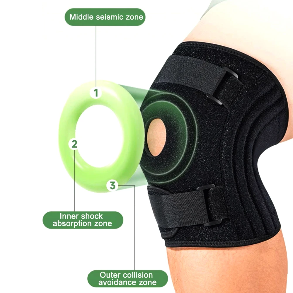 1 Stück Übergrößen-Kniebandage für Damen & Herren mit Seitenstabilisatoren, Kniescheiben-Unterstützung für Laufen, Basketball, Training – Detail 8