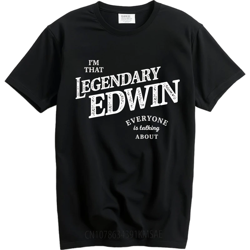 ملابس يومية صيفية لها تي شيرت أنا أن الأسطوري إدوين الجميع يتحدث عن تي شيرتات قصيرة الأكمام مريحة برقبة دائرية #4