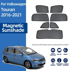 For Volkswagen VW Touran 5T 2016-2024 Side Window Sun Shade Shield Magnetic Car Sunshade Visor Front Rear Windshield Curtain