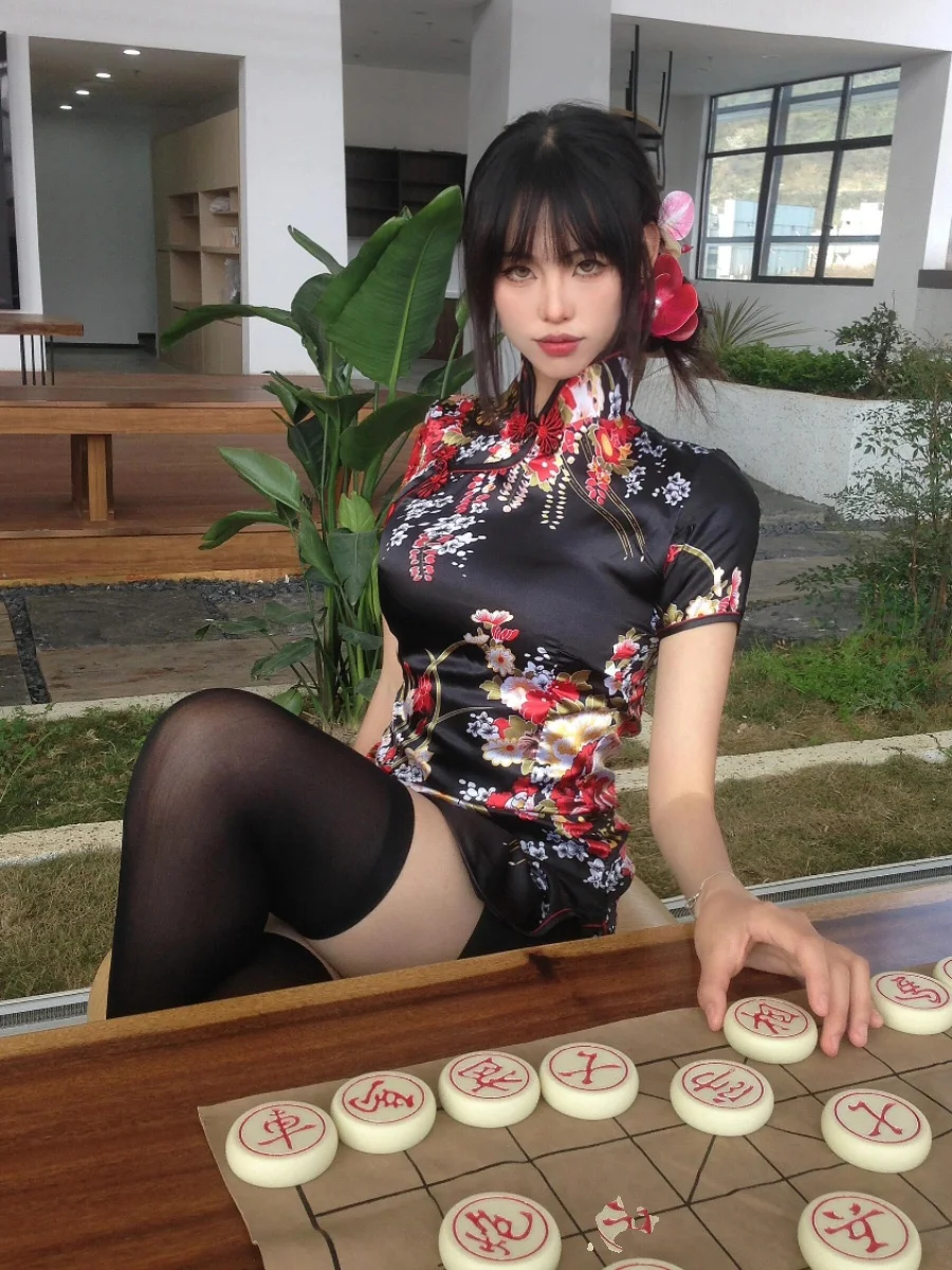 Loween cosplay dr avental de empregada chinesa conjunto de duas peças ort sve uso diário vestido étnico sle