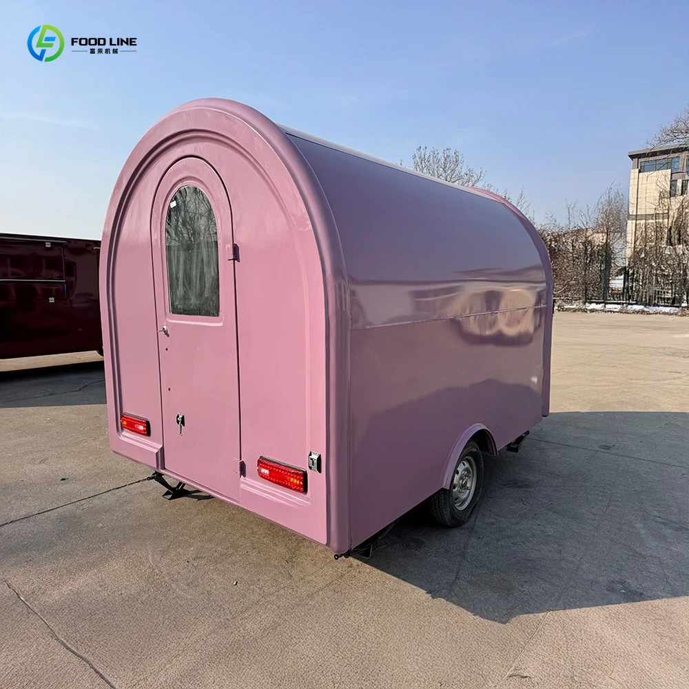 Customized Round Mobile Candy Beverage Food Truck Bubble Tea Cart Fruit Winery Concession Coffee Vending Cart Best Price