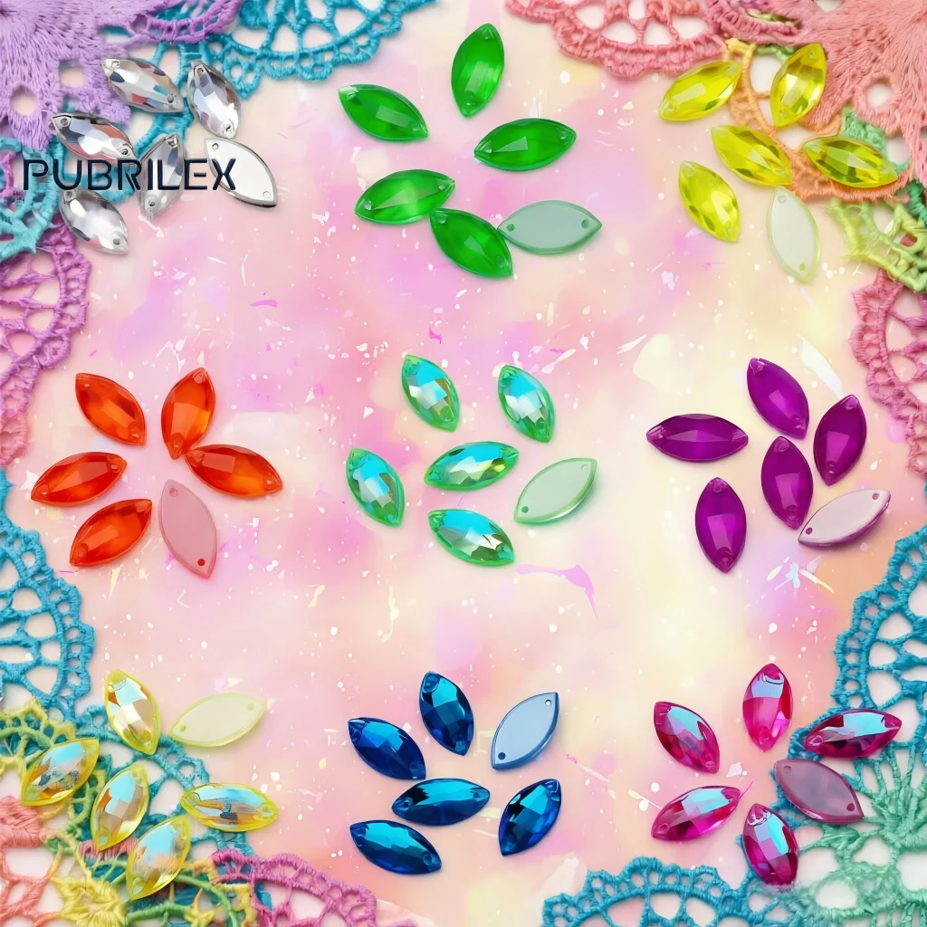 3223 Navette Neno Sew On Rhinestone Fluorescent Luminous Acrylic Chamfer Crystal Leotard Dress Stones For Clothing