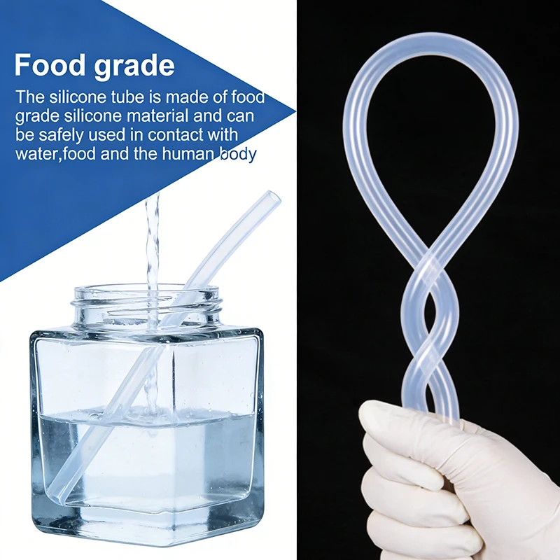 1~10m Food Grade Silicone Tube Transparent Diameter 0.5 1 2 4 5 6 7 8 9 10 11 12 14 16 18 20 32mm Flexible Silicone Rubber Hose