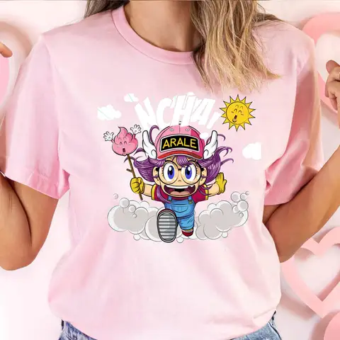 Arale T-shirt Female Designer Japanese Women's Casual Fitting T-shirt Girl Designer Harajuku Clothing Unisex Tops Cotton Tees