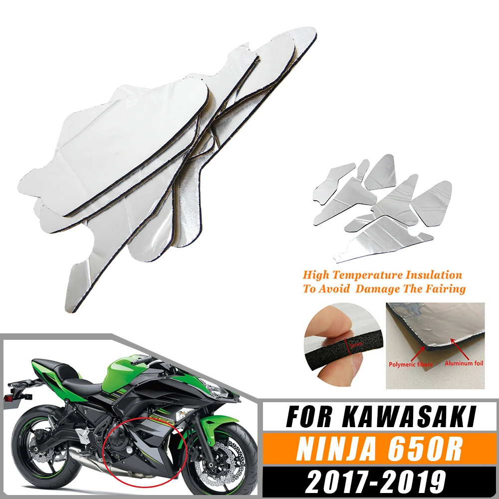 

Fit For Kawasaki Ninja 650 650R 2017-2019 Motorcycle Accessories Pre-Cut Belly Fairing Heat Shield Mat Insulation Protection