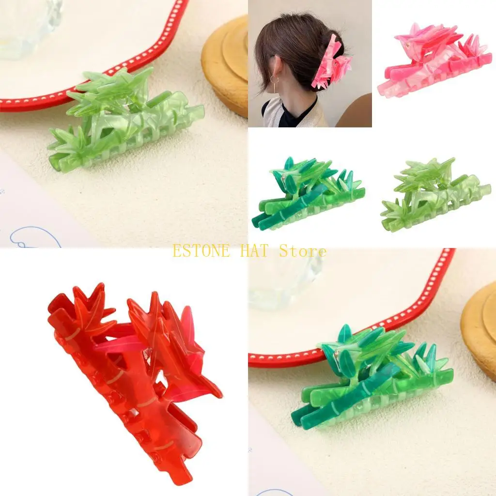 

49MF креативная акриловая заколка для волос из натурального бамбука, очаровательный дизайн, удобная ручка для волос для образов