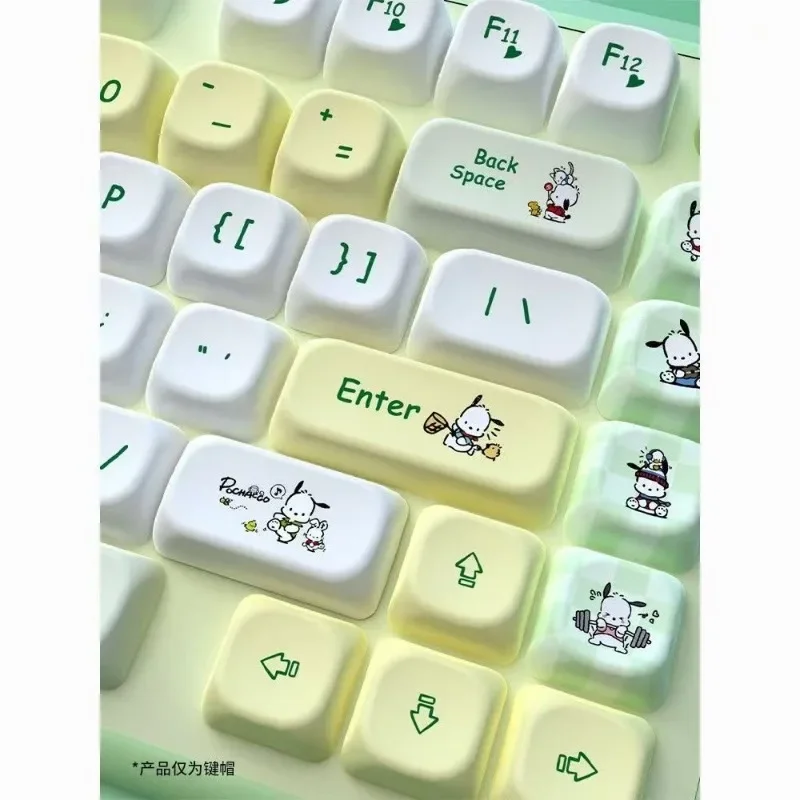 Pochacco Keycap Profile PBT Sublimation Key Round and Cute Personalized Mechanical white and green Keyboard Keycap