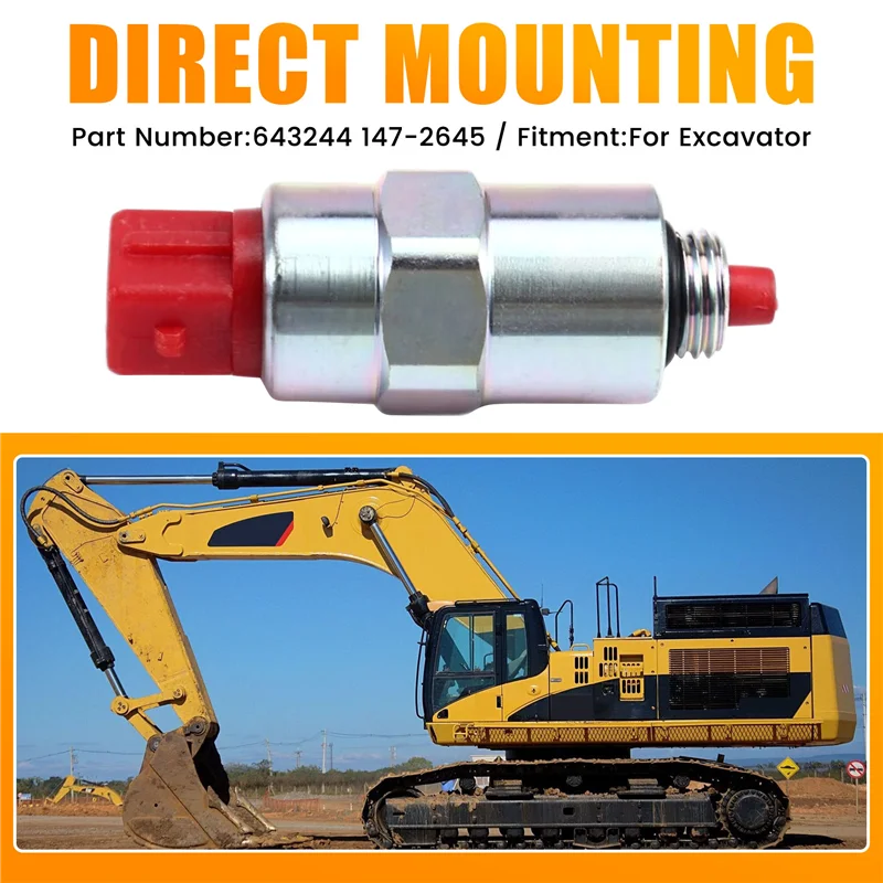 

Efficient 643244 147-2645 312D2GC 24V Fuel Stop Flameout Solenoid Valve E320D 312C For Caterpillar Excavator Accessories