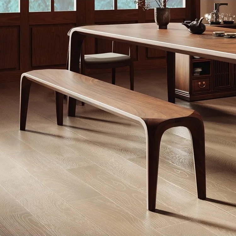 South American walnut dining table household Japanese-style solid wood bench living room shoe changing