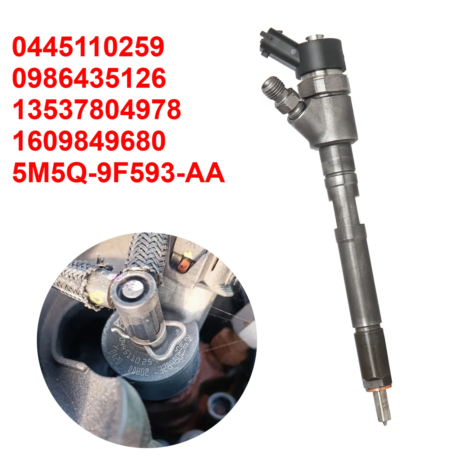 

0445110259 13537804978 0986435126 New Diesel Fuel Injector For Peugeot 407 307 308 CITROEN C3 C4 C5 VOLVO 1.6 Hdi 6D9HZ Euro4