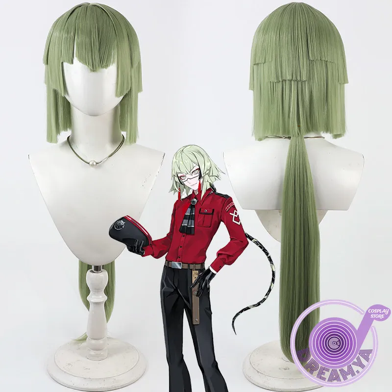 Ishida Masamune Cosplay Wig Touken Ranbu Green Long Heat Resistant Synthetic Hair Halloween Party Role Play Carnival + Wig Cap