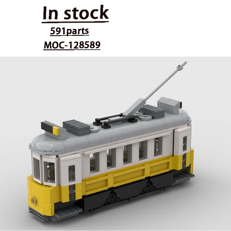 MOC-128589 City Traffic Vintage Van Building Block Model, 591 Pieces, Creative Toy Gift for Boys, Kids' Birthday and Christmas