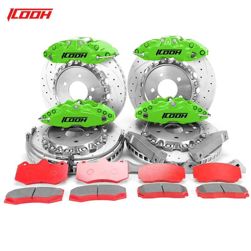 

ICOOH Front Rear Big Brake Kits Fluorescent Green Aluminum Caliper Cover Disc Rotor for Toyota Land Cruiser LC200