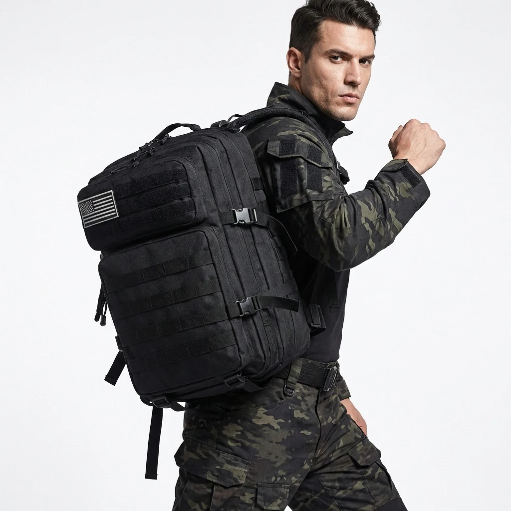 45L Large Outdoor Tactical Backpacks Man 3 Days Molle Assault Army Bags For Outdoor Military Backpack Trekking Camping Backpack