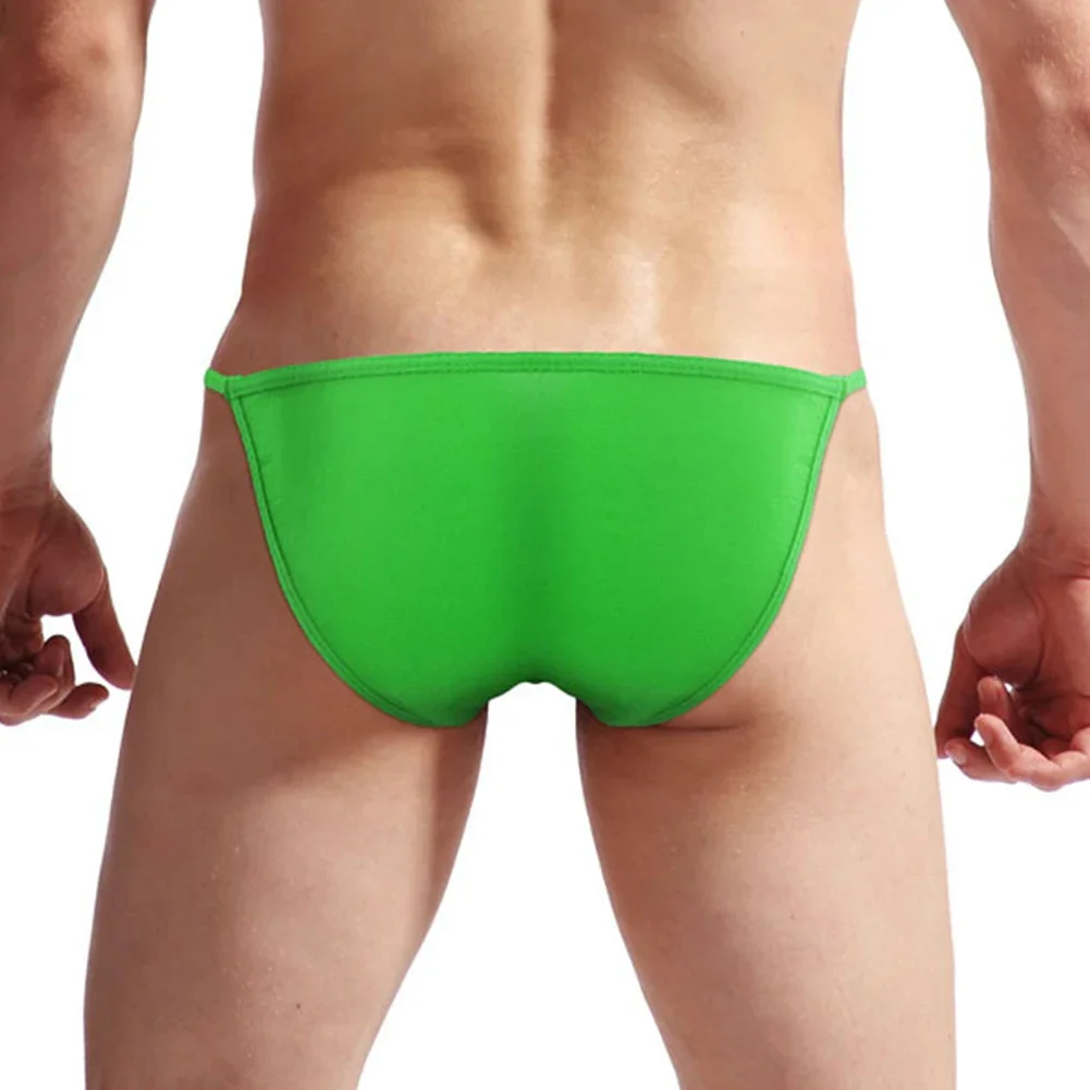 Mens Ice Silk  Lingerie Pouch Bikini Underwear Bulge Pouch Thongs G-string Panties Stretch Briefs Underpants Hombre Jock Strap