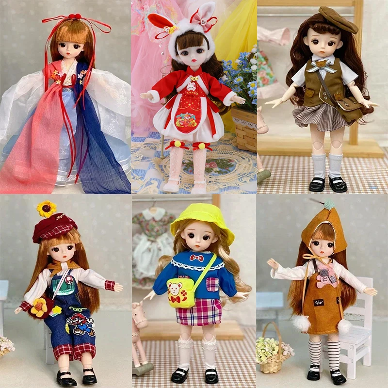 New Doll Clothes 30cm Doll 1/6 BJD Doll Replacement Clothes Doll Accessories Fashion Clothes Set Children's and Girls' Toy Gifts