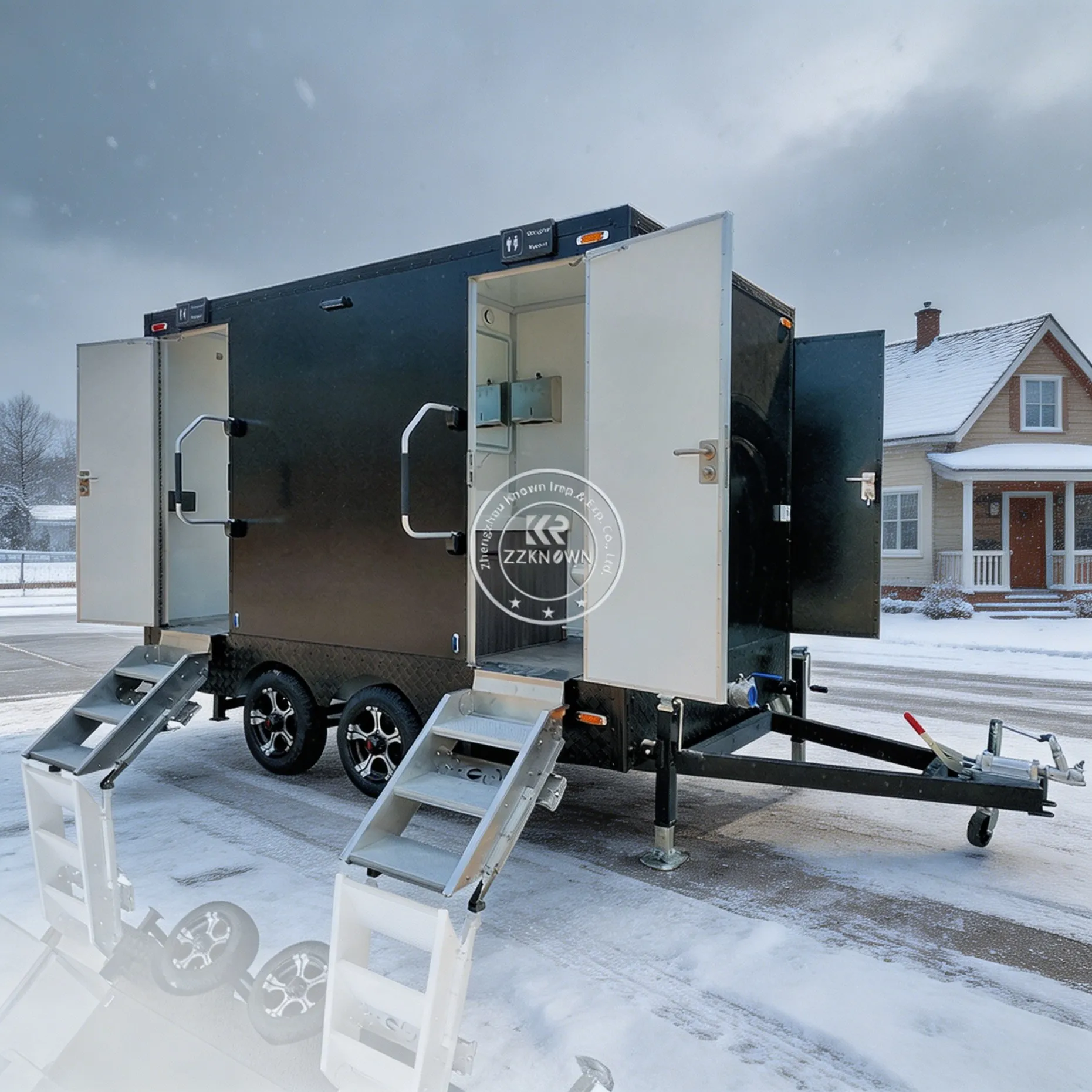

Portable Toilet And Shower Room Restroom Trailer Luxury Mobile Bathroom Washroom Camping Toilet Trailer