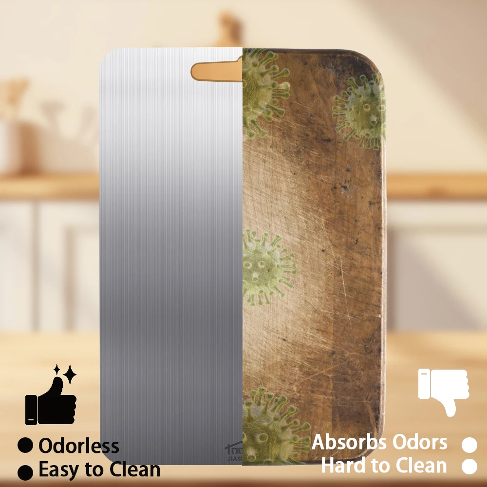 لوح من الفولاذ المقاوم للصدأ ولوح تقطيع للمطبخ المنزلي سميك مزدوج الجوانب لوح تقطيع كتلة العجن لوح العجين