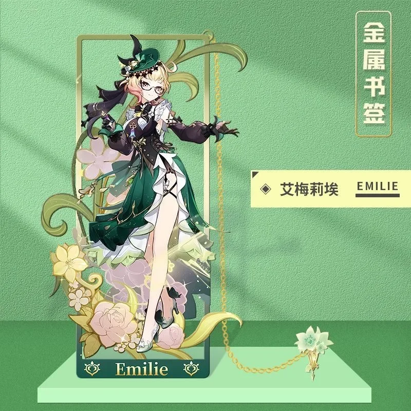 Genshin Impact Metal Hollow out Bookmark Student Stationery Signboard Gift Dreaming of Yuerui Mellie Evareza