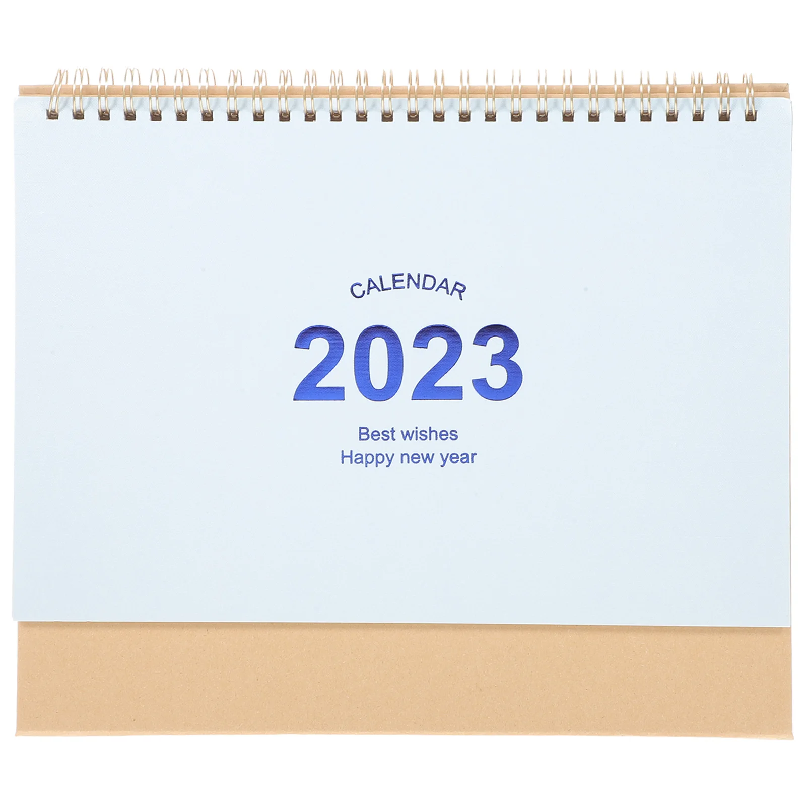 

1Pcs Simple Design Monthly Calendar Thick Paper Iron Standing Calendar Decorative Office Tabletop Accessory