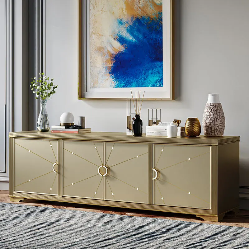 luxury solid wood living room TV cabinet European post-modern locker cabinet bedroom neoclassical small apartment cabinet
