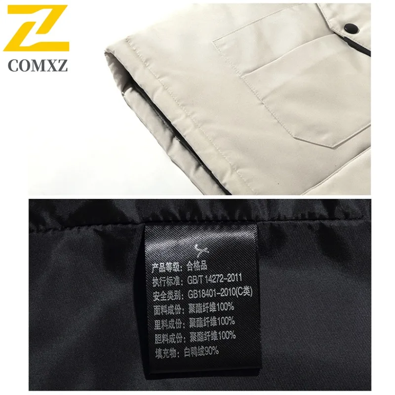 Men Fleece Hooded Waterproof Down Jacket Winter American Style Windproof Parka Thermal Casual Sports Thickened Puffer Outerwear