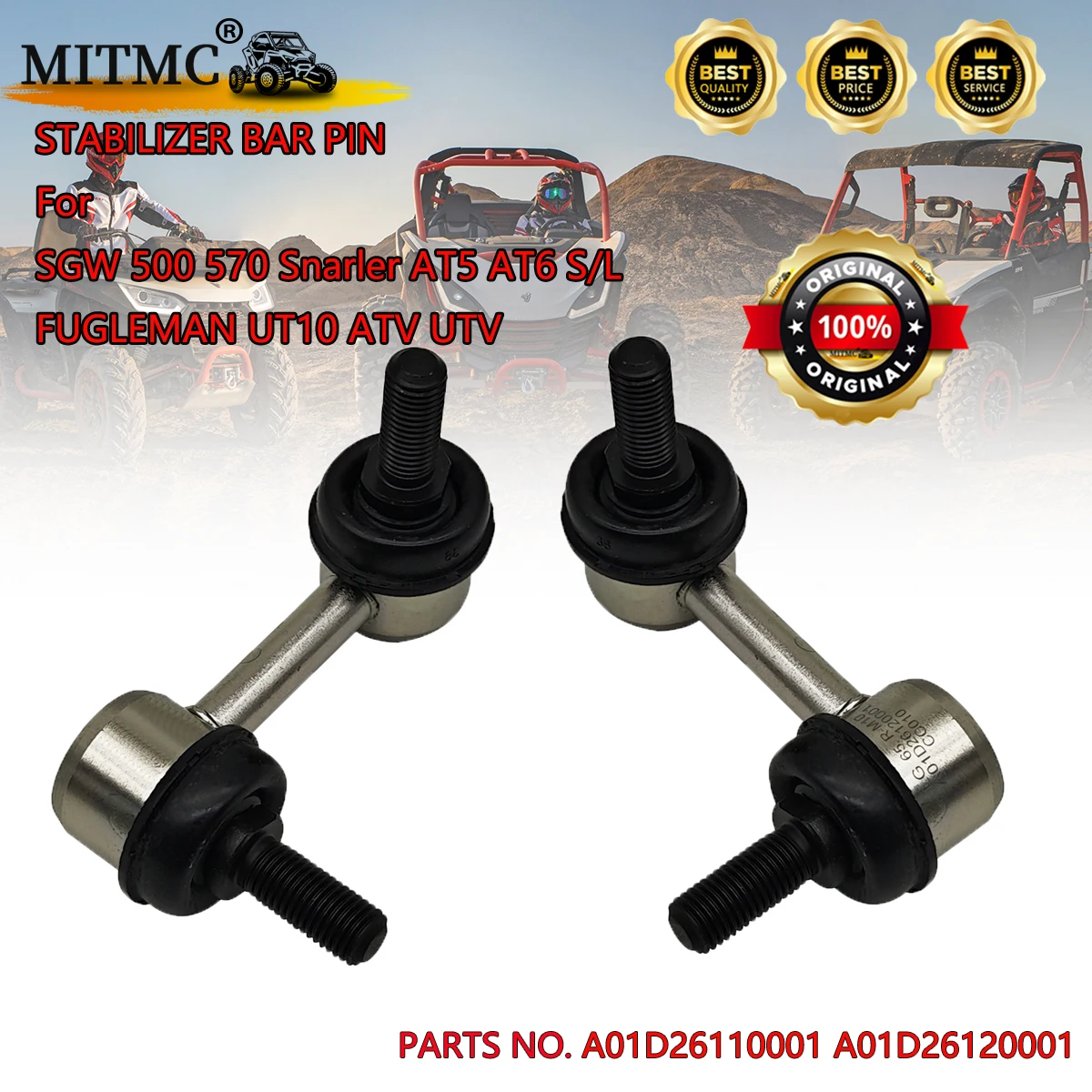 Original STABILIZER BAR PIN For SGW 500 570 Snarler AT5 AT6 S/L FUGLEMAN UT10 ATV UTV A01D26110001  A01D26120001