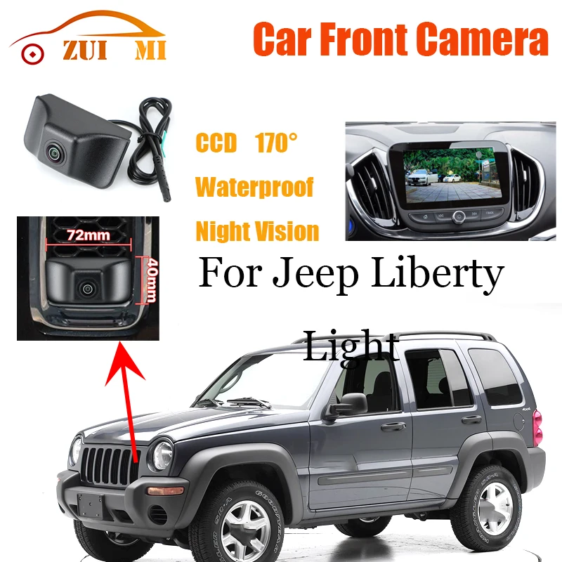 

Car Front View Parking CCD Night Vision LOGO Mark Camera Wide Angle 170° Waterproof For Jeep Liberty Light 2016~2017