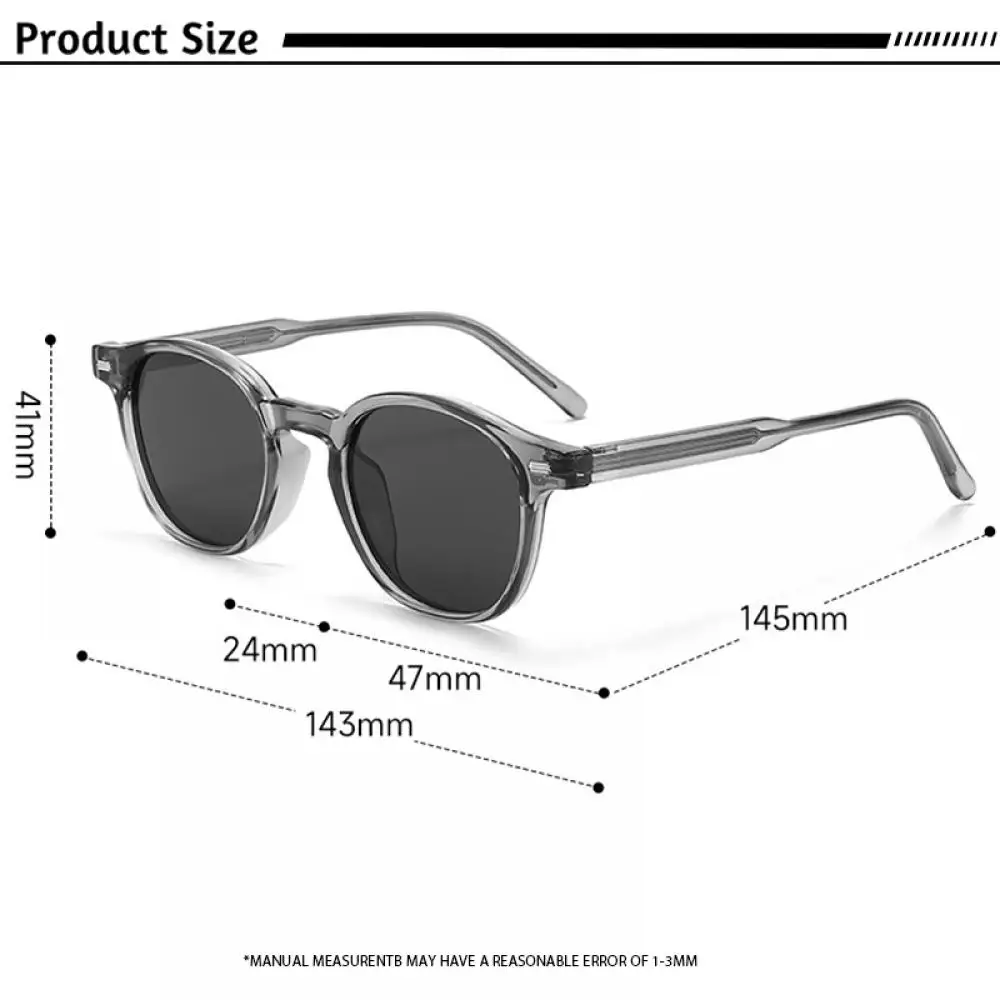 CATERSIDE Vintage Herren-Sonnenbrille mit polarisierten Gläsern, hochwertiger Tr-90-Rundrahmen, dekorative Damenbrille für Outdoor-Fahrten und Reisen – Detail 13