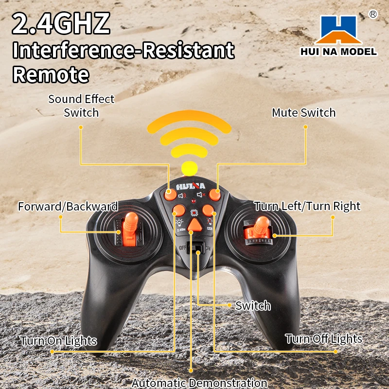 HUINA RC ウッドトランスポータートラック 1/18 9CH セミトレーラーサウンドライトリモートコントロールエンジニアリング車両取り外し可能なボディ子供のおもちゃ