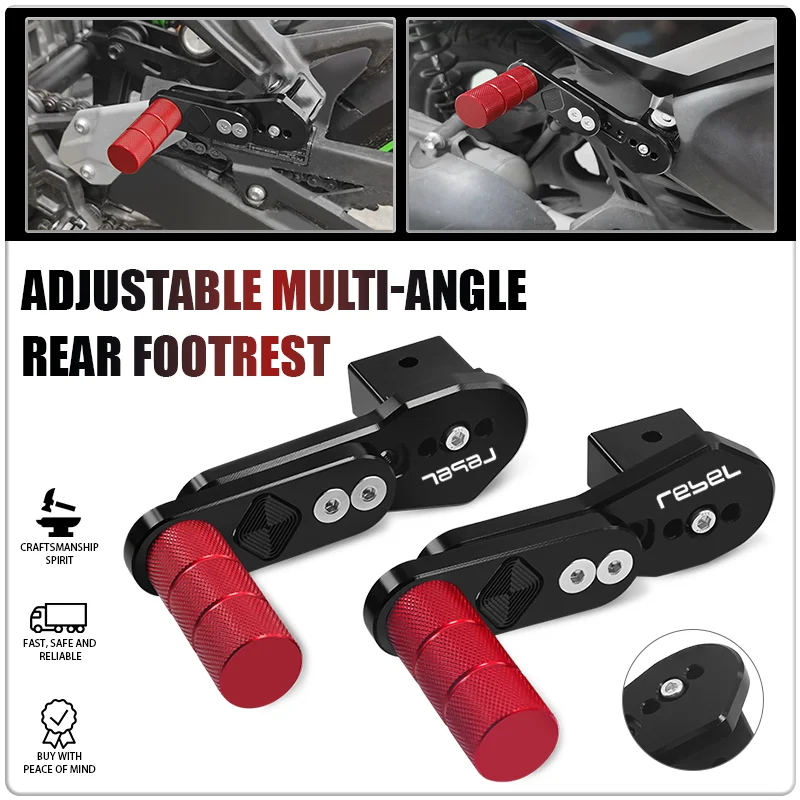 

Motorcycle Multi-angle Telescopic Adjustable Rear Foot Pegs Footrests Pedals For REBEL CM250 CMX300 500 1100 rebel 300 500 1100