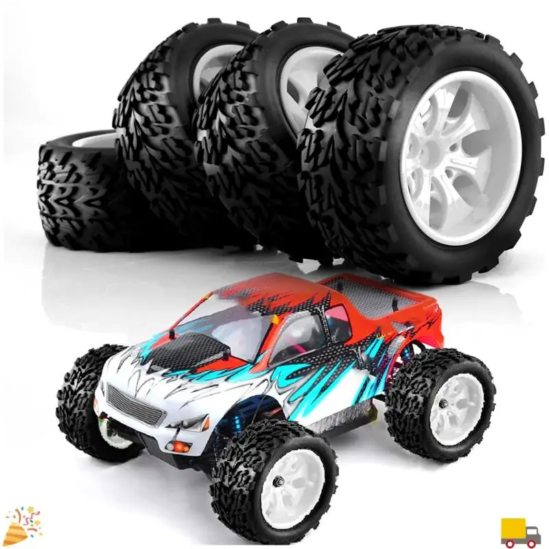 4Pcs 118MM 1/10 RC Monster Truck Buggy Tire Tyre Wheel Foam Inserts 12Mm Hex For Traxxas Arrma Redcat HSP Tamiya
