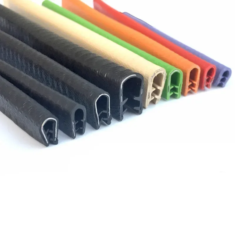 Bande d'étanchéité en forme de U, bordure en caoutchouc, bord en acier inoxydable, protection de porte, bandes d'étanchéité de voiture, 1/3/5M