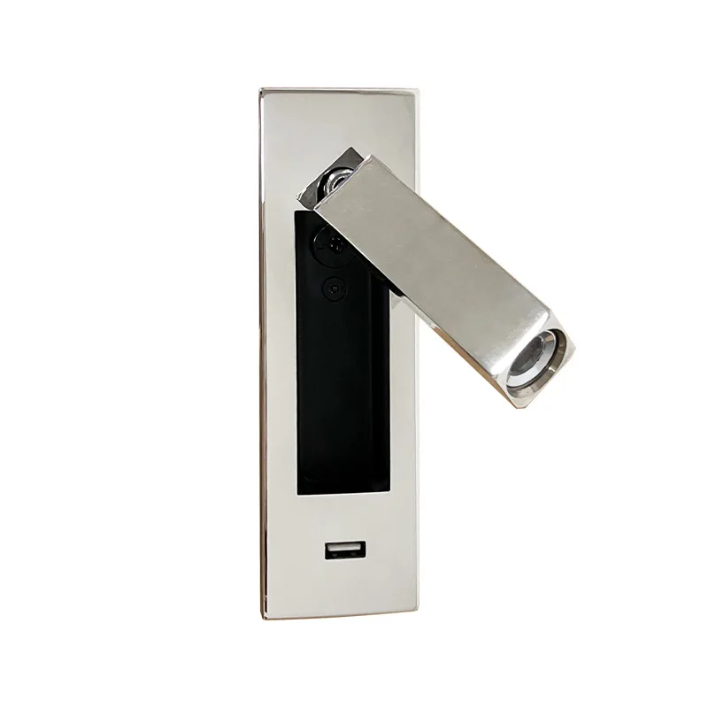 Hotel Engineering Embedded Hotel Reading Wall Light with Switch Bedroom Bedside Premium Sense USB Charging Wall Light