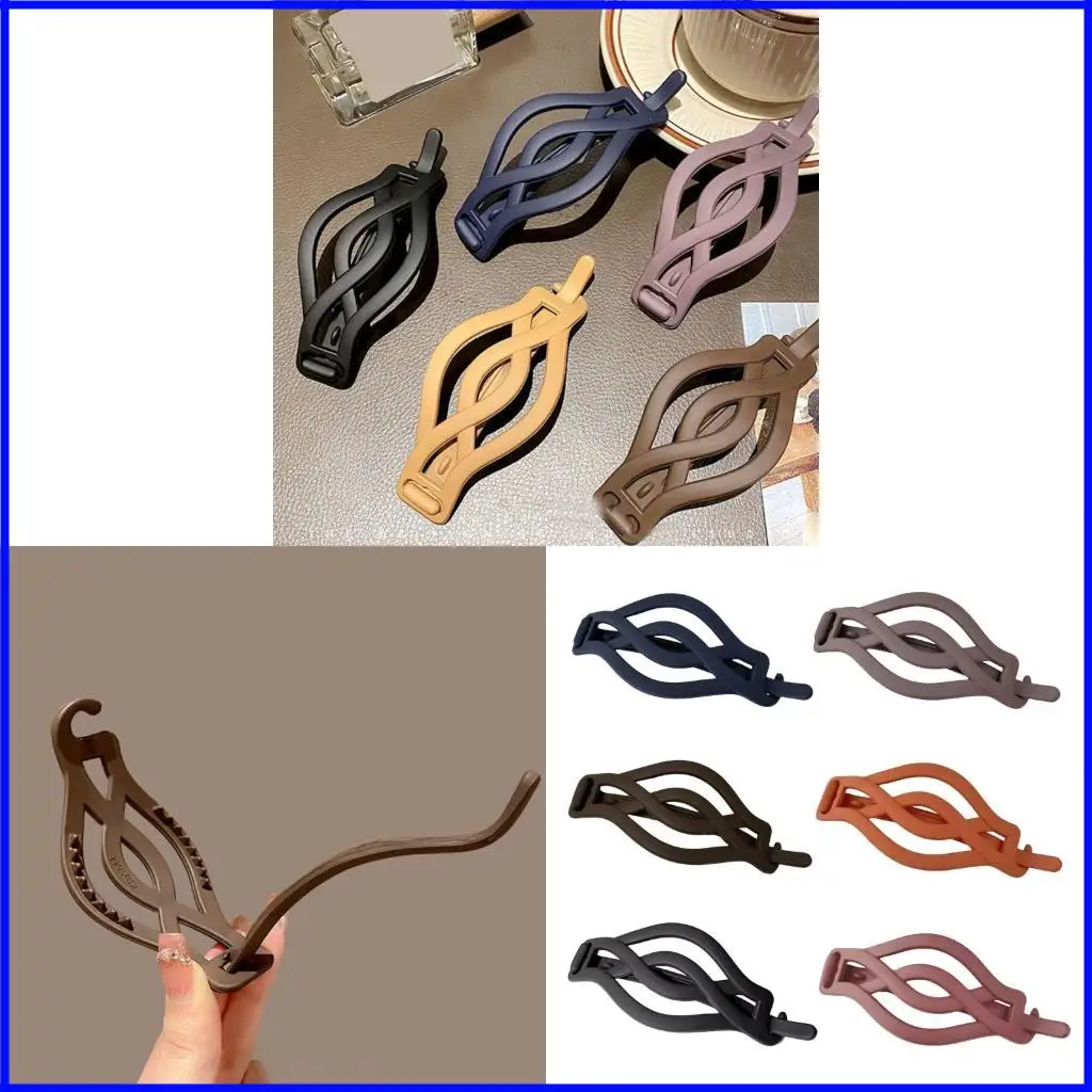 

Lady Brown Hair Claw Clip Ponytail Claw Holder Barrettes Ponytail Holder