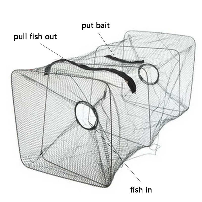 New Sale Fish Trap Net Fishing Gear Crab Prawn Shrimp Crayfish Lobster Crawdad Foldable