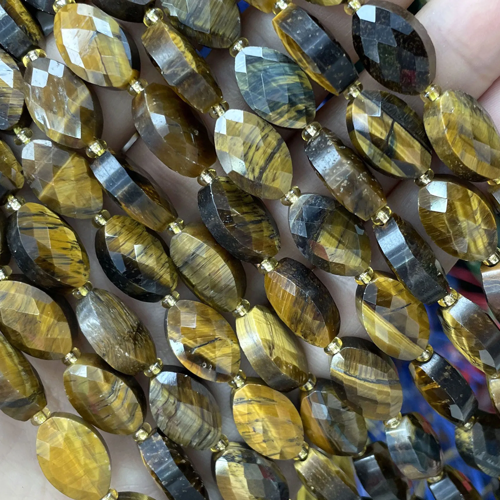 Naturstein Facettierte Ovale Form Dalmatiner-Jaspis Zwischenperlen DIY für Schmuckherstellung Armband Halskette Zubehör 9X14MM – Detail 11