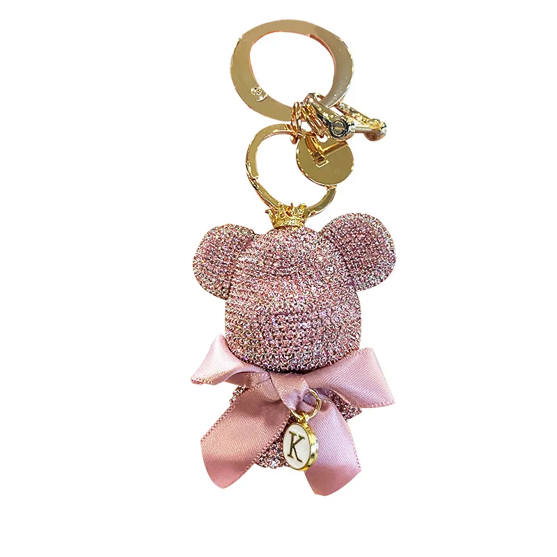 High End Diamond Encrusted Teddy Bear Anti Lost Car Keychain Exquisite and Cute Men\'s and Women\'s Keychains Cartoon Doll Gift