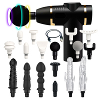 Mini Fascia Gun Slimming deep muscle Relaxation Percussion long Massage gun heads 32 speeds LCD Electric Massager