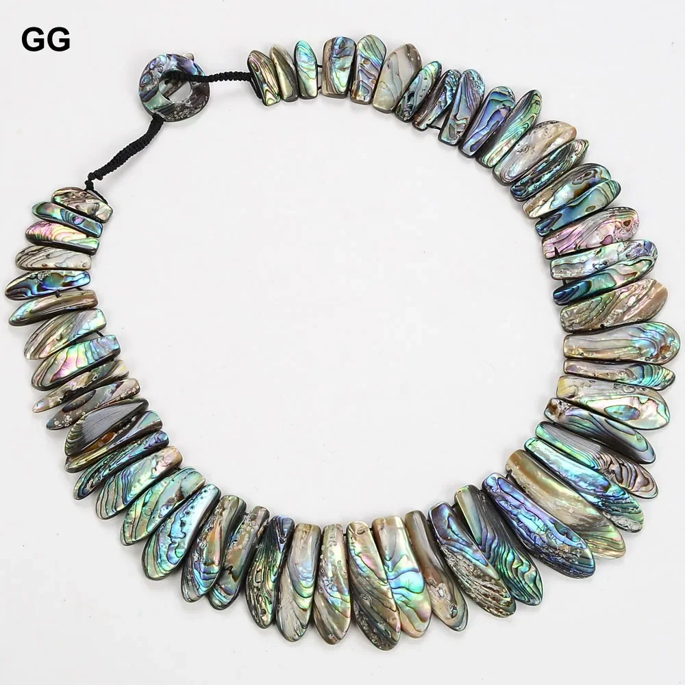 

Natural Mix Color Green Paua Abalone Shell Handmade Necklace Jewelry Gifts 19''
