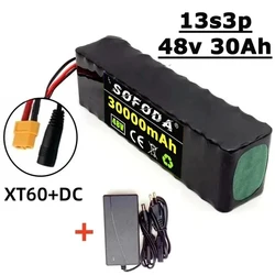 48v 30Ah 1000w 13S3P Lithium Ion Battery Pack For 54.6v with BMS+52.6V 2A Charger