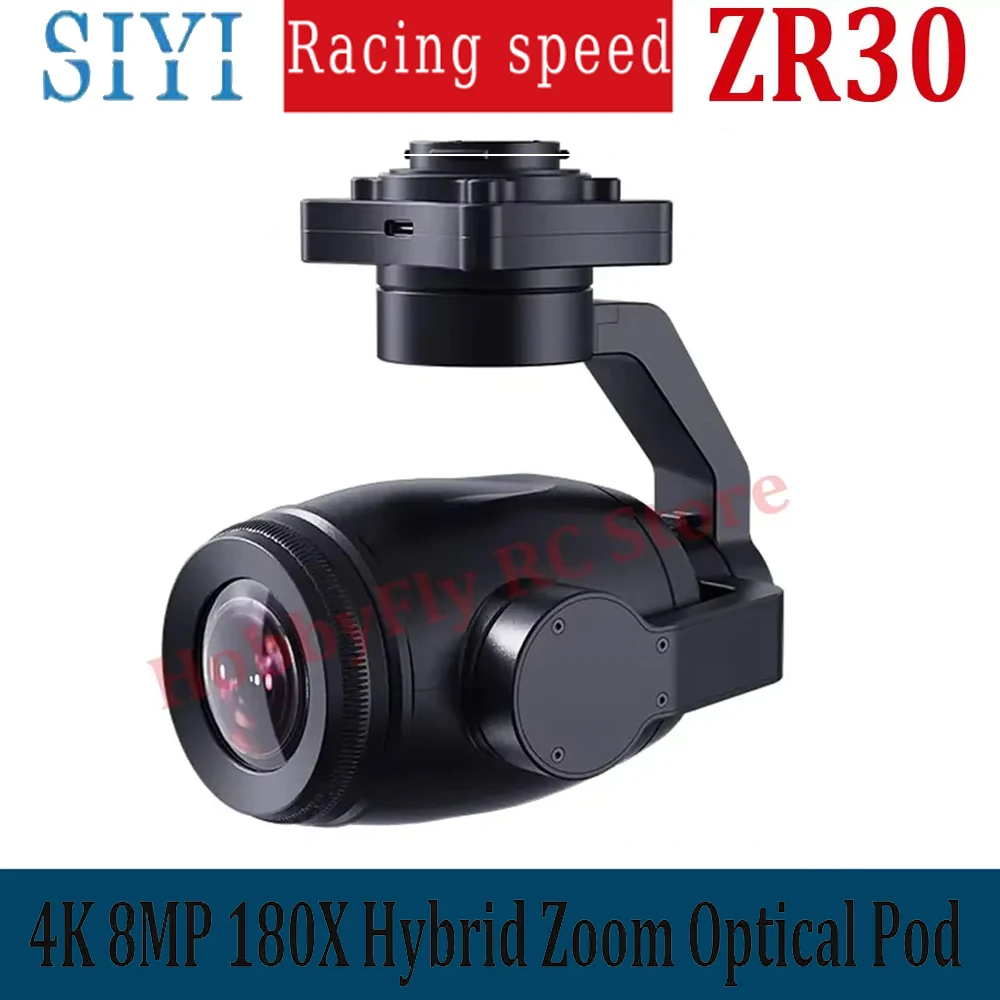 Racing Speed ZR30 4K 8MP 180X Hybrid 30X Optical Pod Zoom Gimbal Camera with AI Smart Identify and Tracking 1/2.7 Sony Sensor